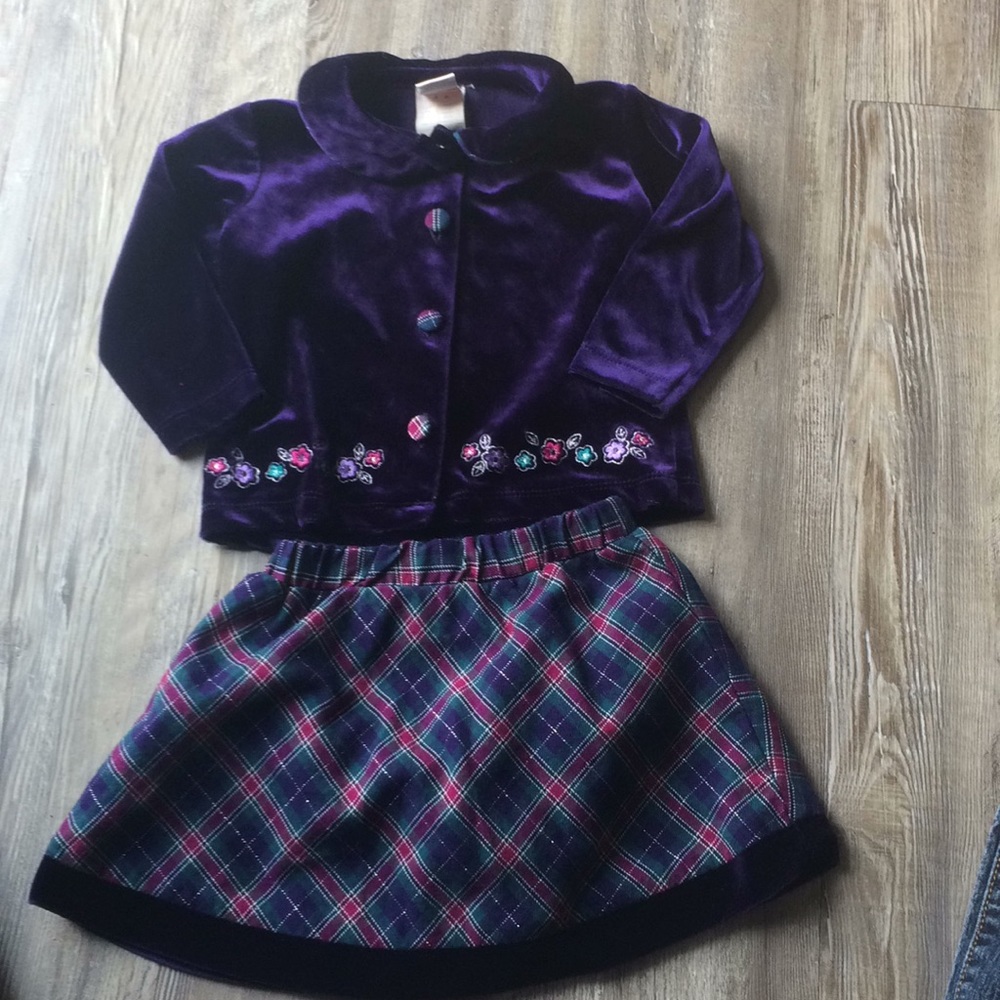 Matching Plaid Skirt Set